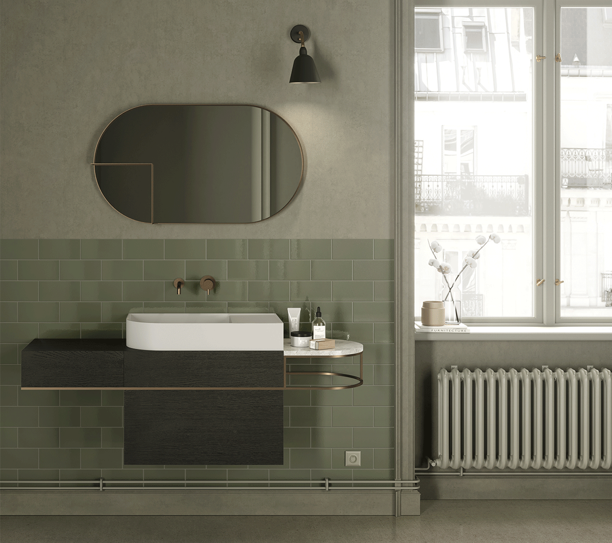 Ex.T Nouveau Консоль с раковиной, полкой и ящиками Nouveau-comp_6 - Вид №2