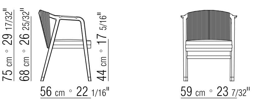 Садовый стул в ироко Flexform Crono Outdoor ARCH-00003556 - Вид №2