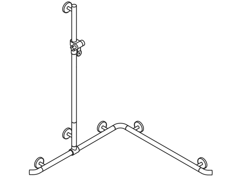 950.35.34051 Поручень для душа с выдвижным держателем для душа теплое прикосновение HEWI Greifen  - Вид №2