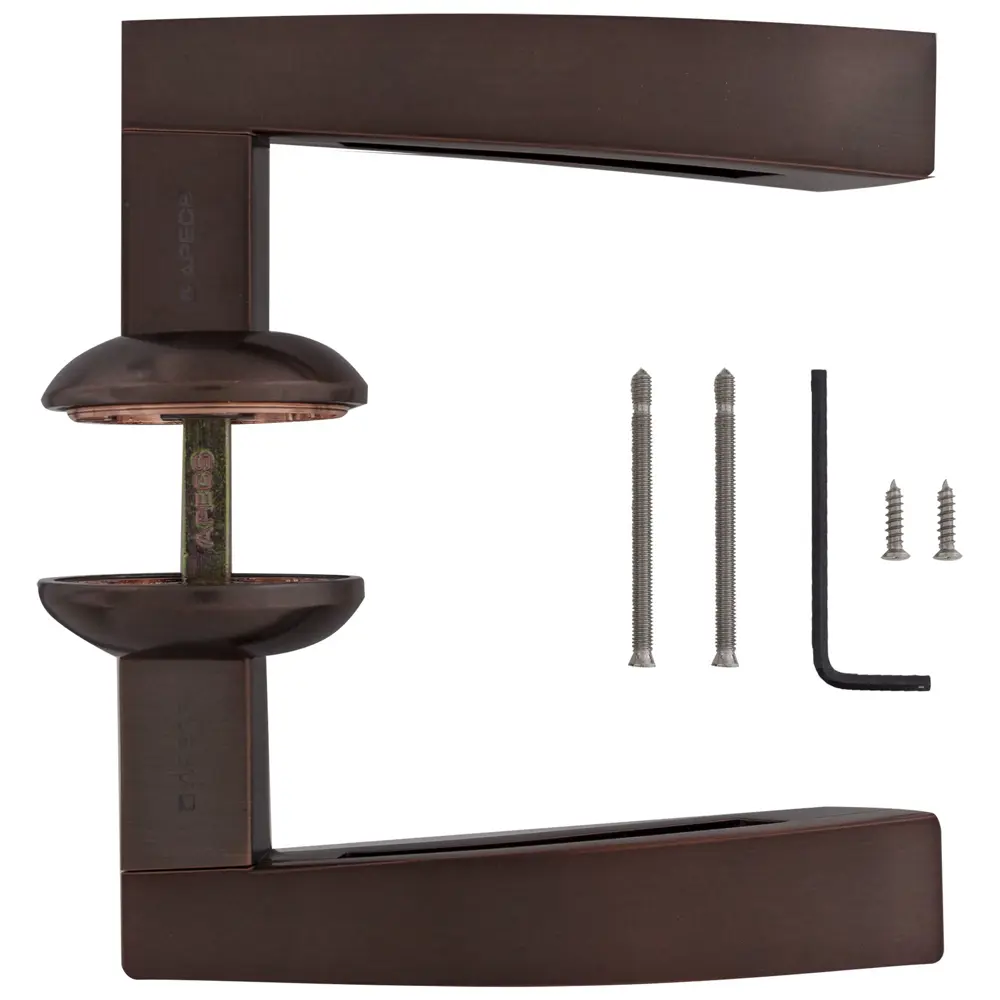 Ручки дверные на розетке Apecs H-0599-A, алюминиевый сплав, цвет тёмная медь STLM-2048195 - Вид №2