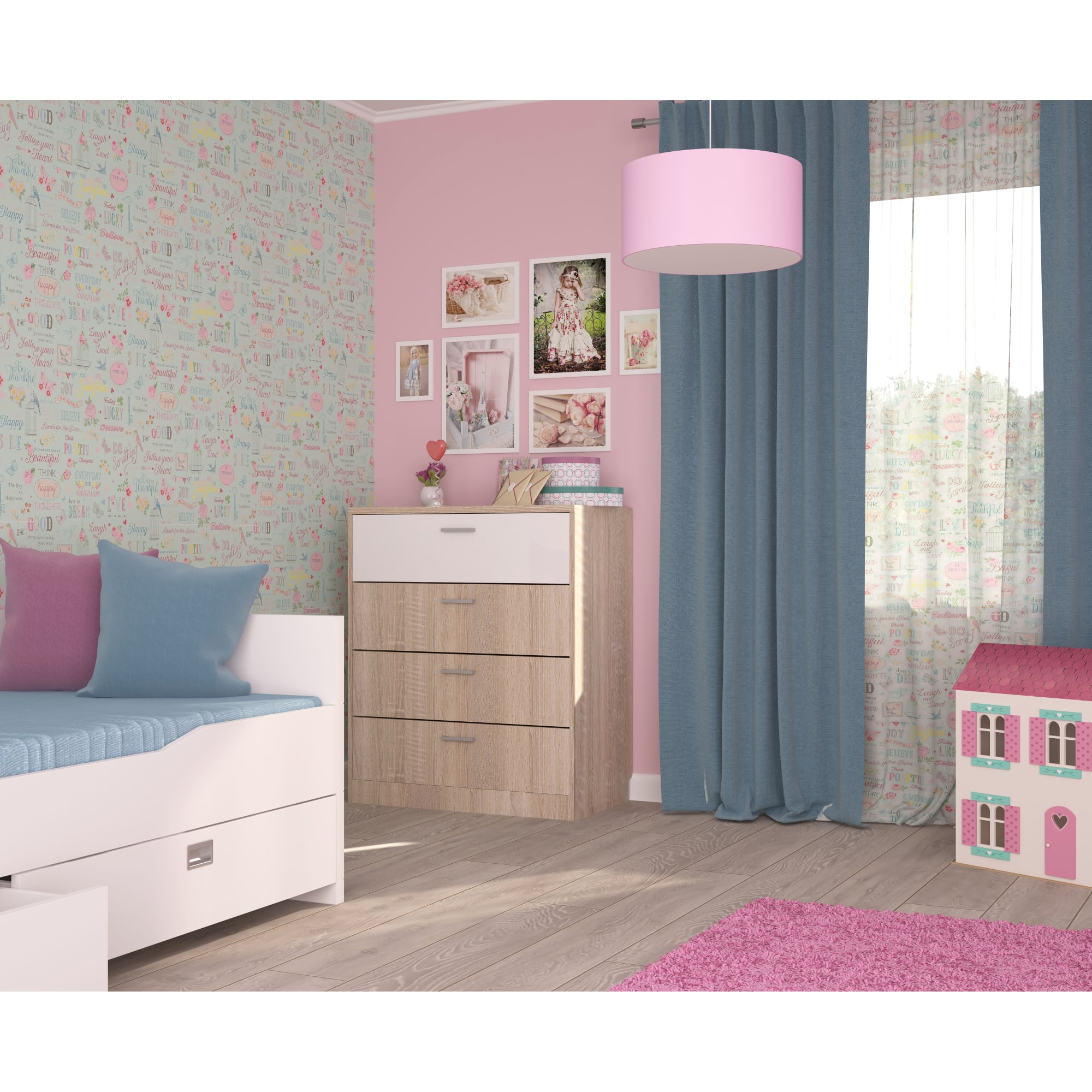 18592745 Каркас комода 99x80x44,3 см, 4 ящика, цвет дуб сонома Santreyd  - Вид №2