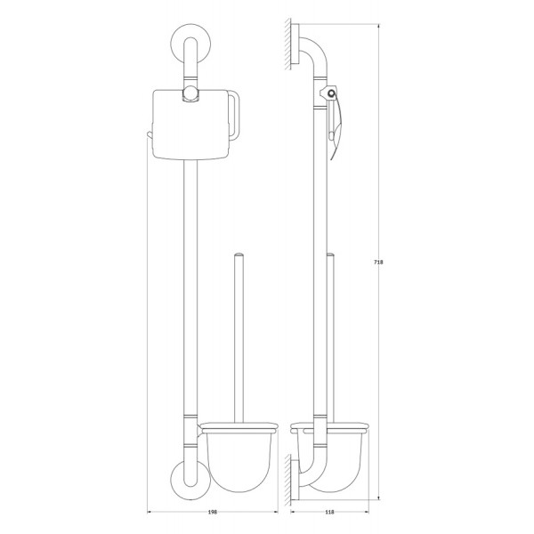 Штанга комбинированная для туалета 72 см Ellux ELEGANCE ELE 074 sun-id-562315 - Вид №1