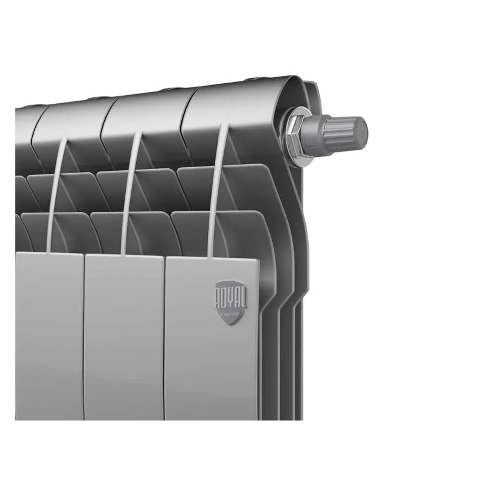 Радиатор секционный Royal Thermo Biliner RTBSSVR35010 350/87 10 секций нижнее правое подключение биметалл серый 82758208 STLM-2085156 - Вид №2