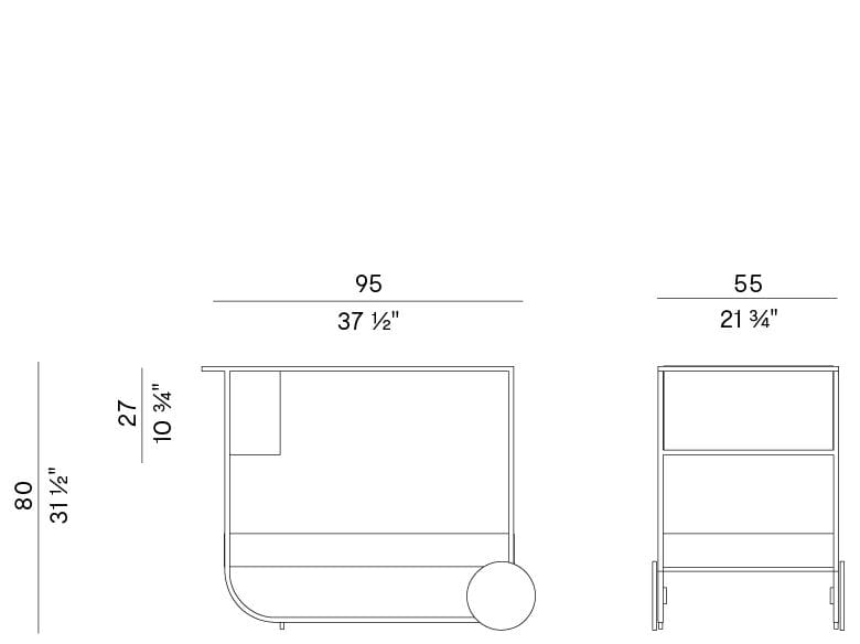 Металлическая садовая тележка для еды Potocco ARCH-00036443 - Вид №3
