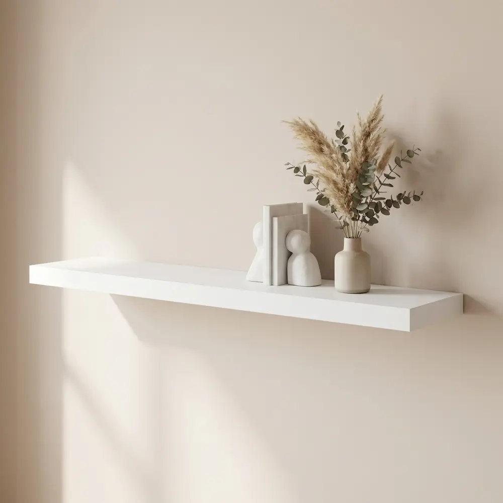 Настенная полка KONSENSA 100x23.5 см со скрытым креплением МДФ цвет белый STLM-2106161
