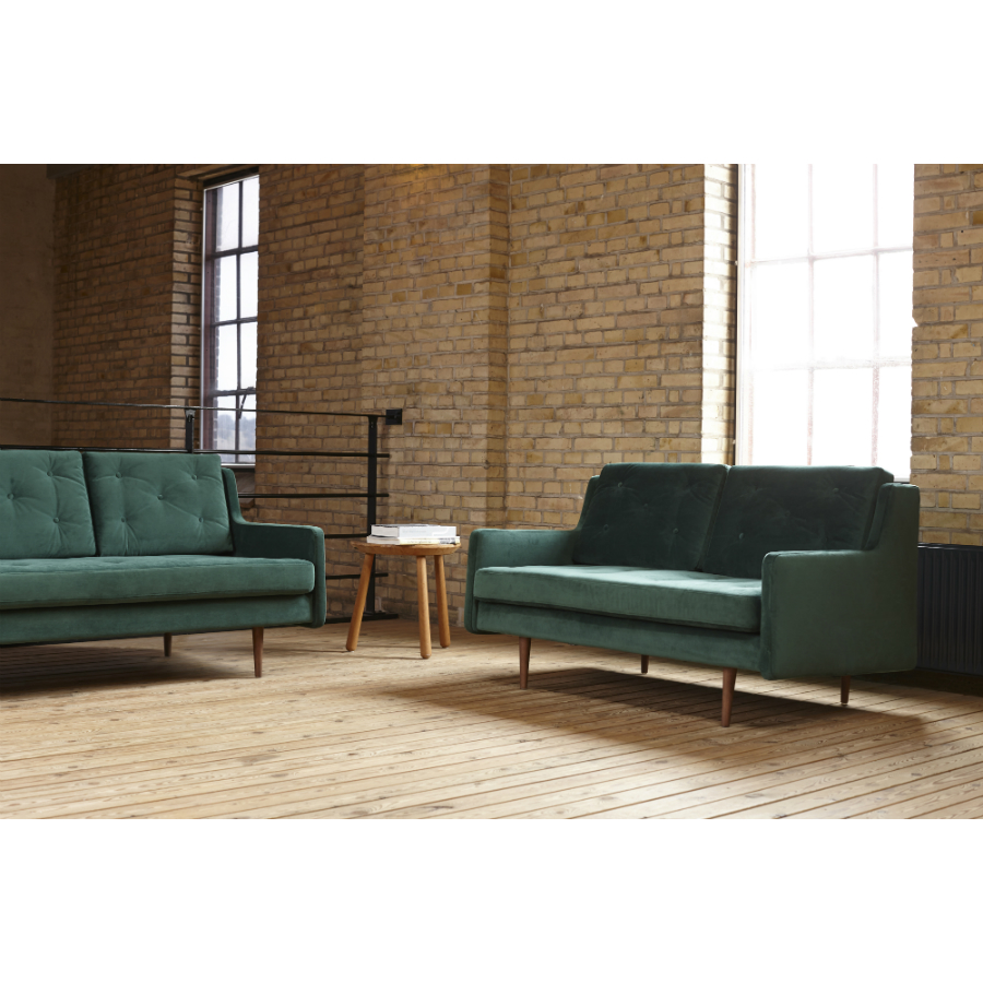 Диван двухместный Holme с ножками из дуба/ореха, темно-зеленый Kragelund 28102208603 - Вид №1