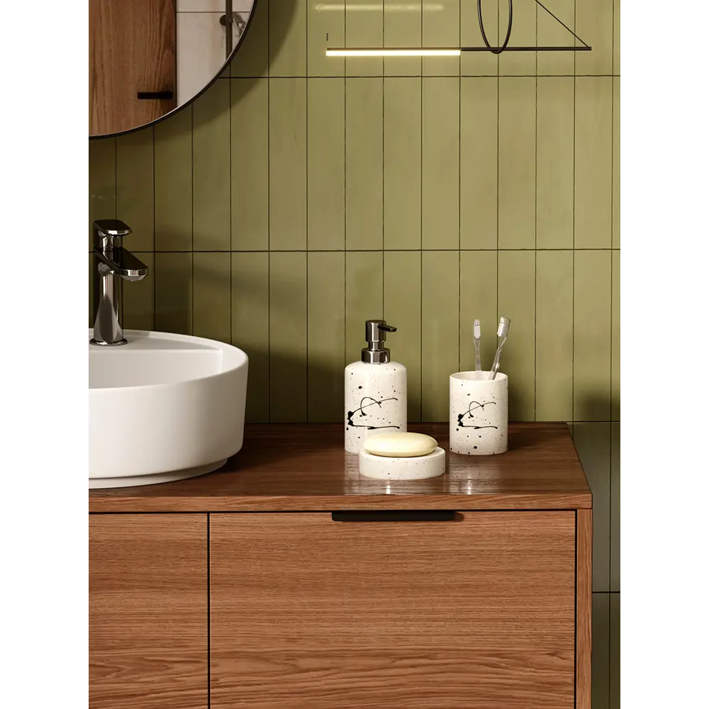 Стакан для щеток дали керамика белый Santreyd STLM-2052935 - Вид №4