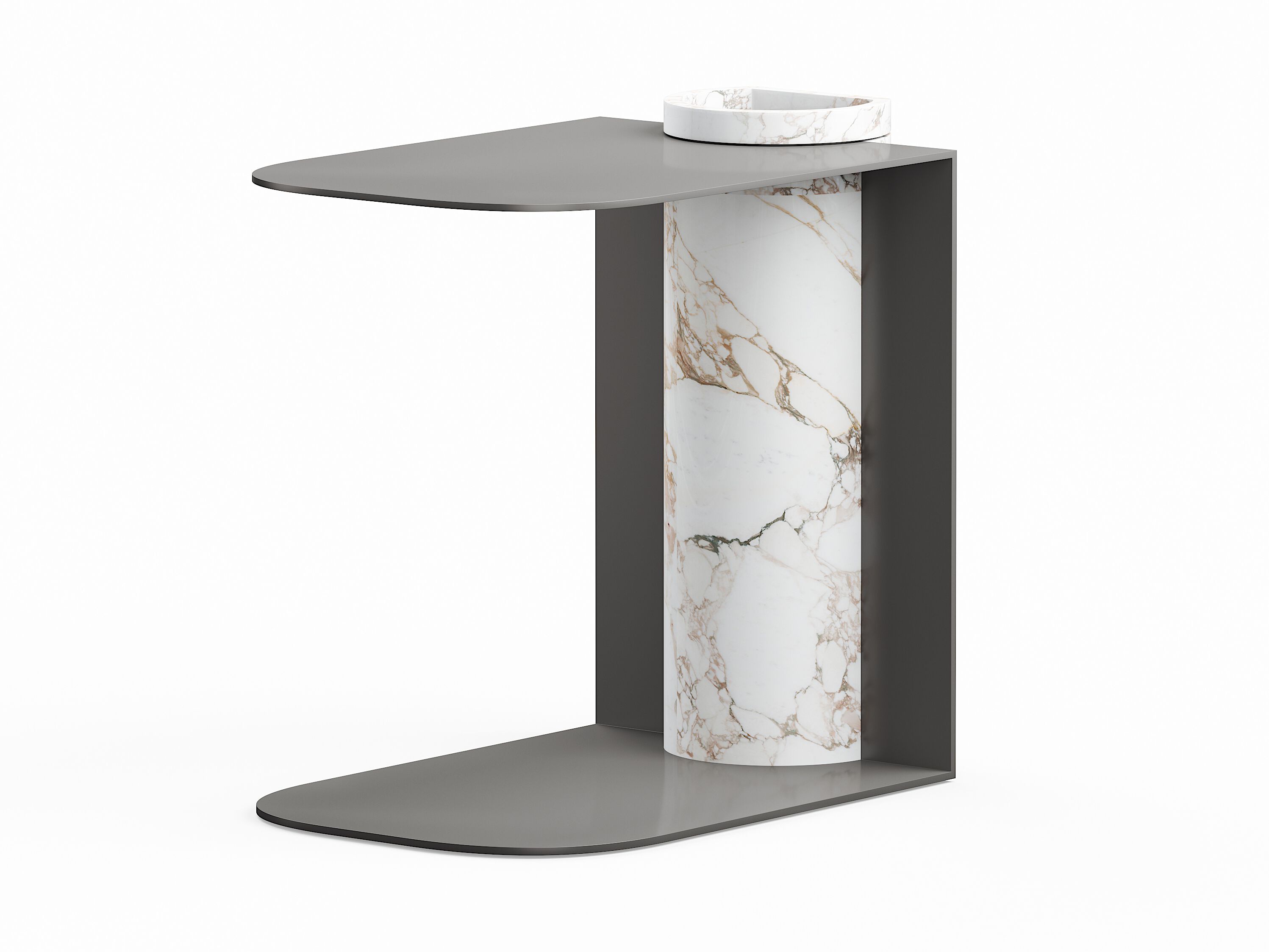 Золотой и металлический мраморный журнальный столик Calacatta Marmo Arredo Horizons ARCH-00098908