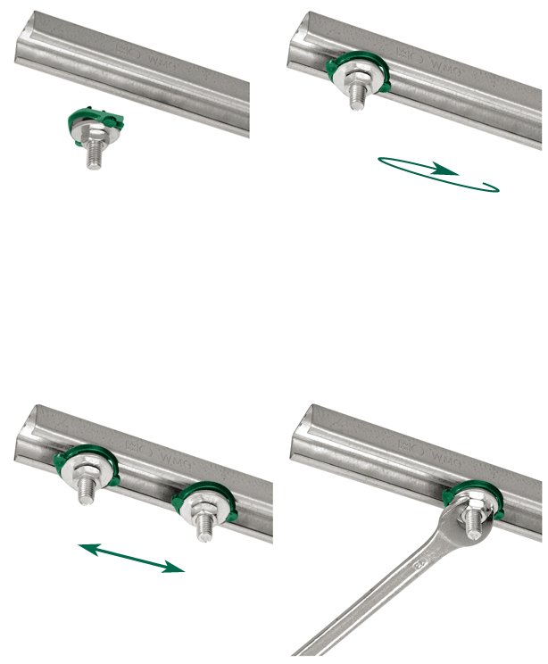 6523810 Монтажные профиля BIS RapidRail® Болты быстрого монтажа монтаж в профиле BIS RapidRail® WALRAVEN  - Вид №2