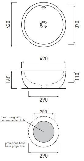 Shba Подвесная раковина настенная овальная Ceramica Cielo SHUI белая - Вид №1