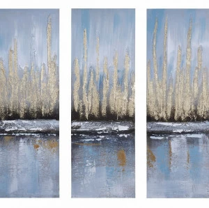 Картина модульная золото с голубым 30х90 см Tomas Stern TOMAS STERN  00-3872640 Голубой;золото;разноцветный