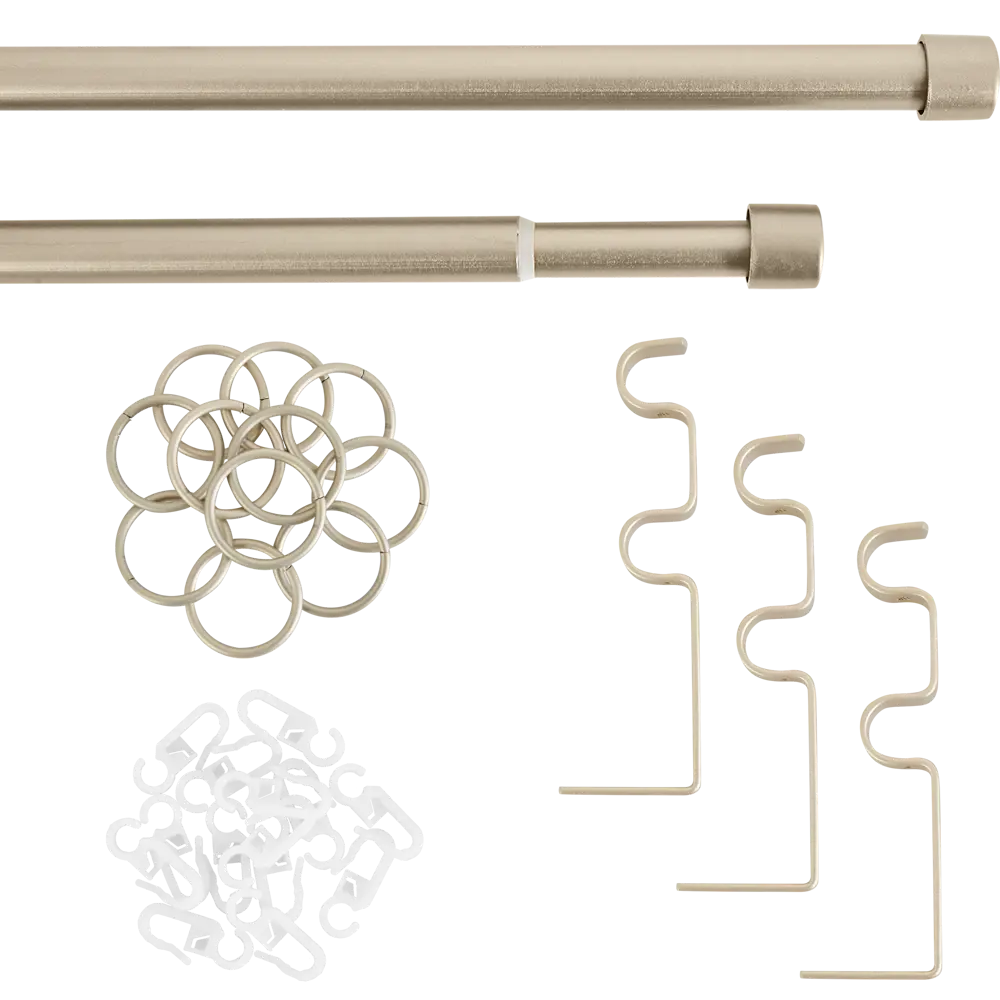 Карниз двухрядный раздвижной d19/16 мм заглушка 160-320 см цвет сталь ORBIS STLM-2050890 - Вид №1