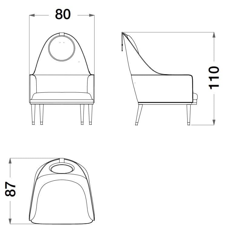 Кресло из нубука с подголовником CPRN HOMOOD Dragonfly ARCH-00142210 - Вид №2