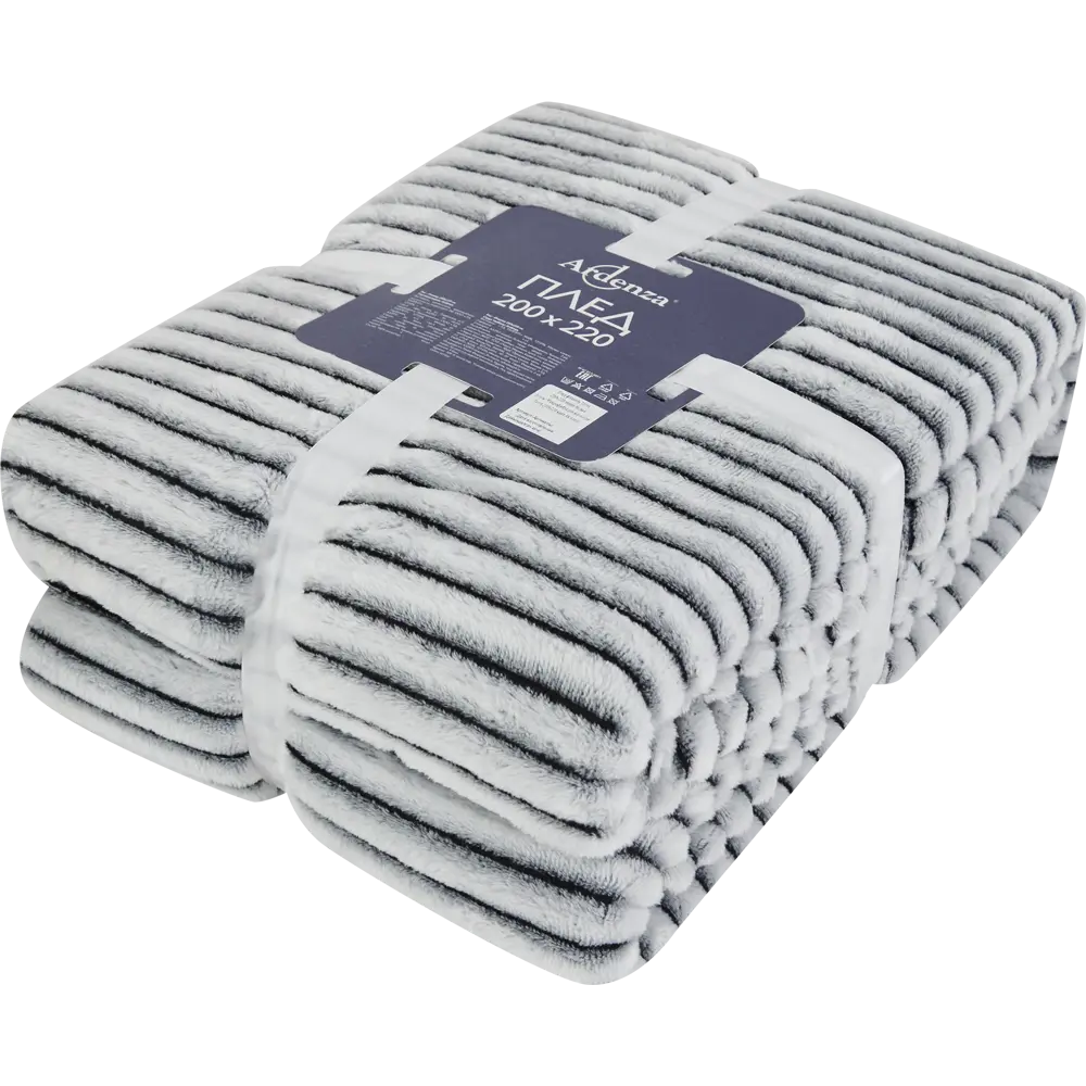 Плед Terra 200x220 см фланель цвет черно-белый Ardenza STLM-2095005 - Вид №2