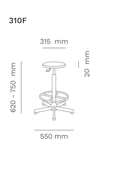 Офисный стул с регулируемой высотой из бука Mara Work ARCH-00091827 - Вид №1