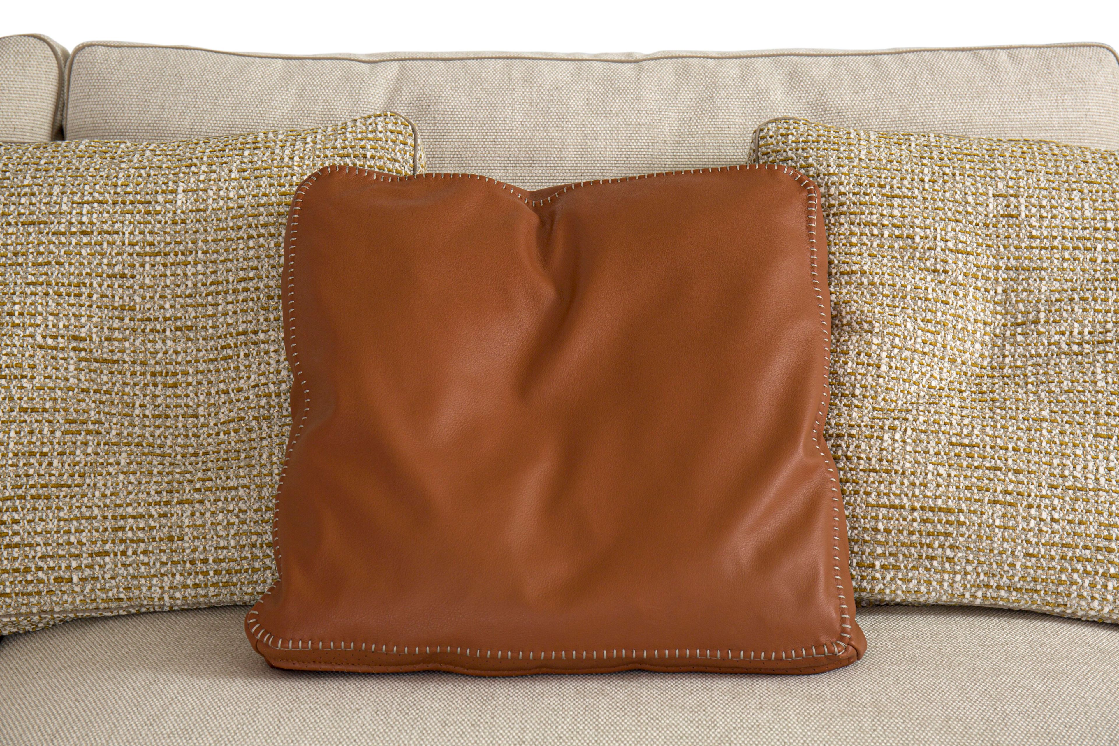 Секционный диван из ткани и кожи Borzalino MARTIN ARCH-00086169 - Вид №1