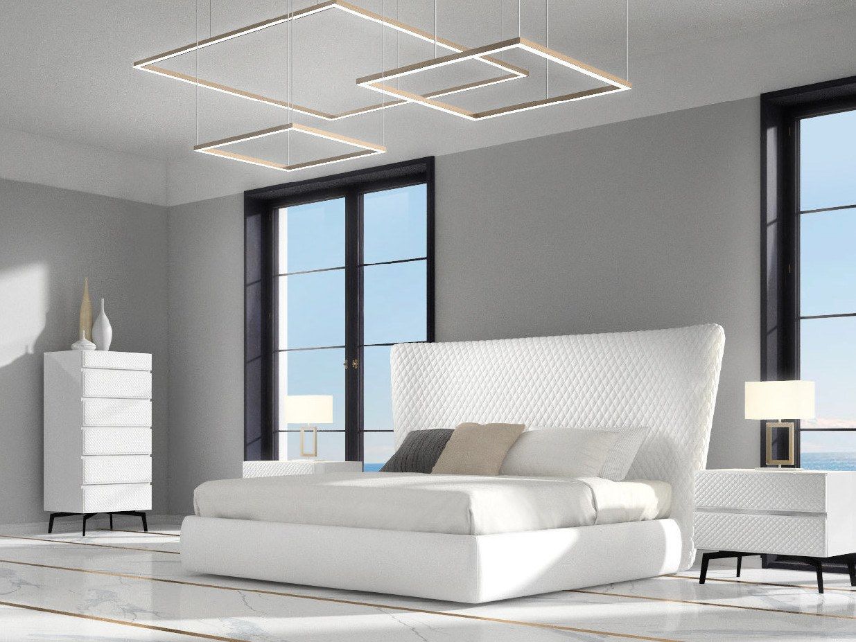 Лакированная прикроватная тумбочка с стеганым фасадом CASA +39 Eos ARCH-00080788 - Вид №1