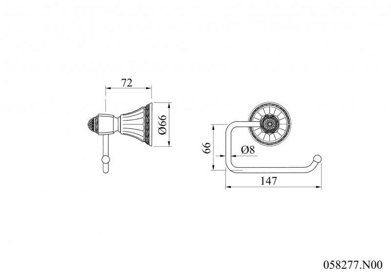 Bronces Mestre Держатель для бумаги из никеля Adriatica 058077.000.62 - Вид №1