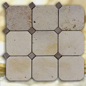 МОЗАИКА ИЗ НАТУРАЛЬНОГО КАМНЯ  M090+M074-BT NATURAL OCTAGON