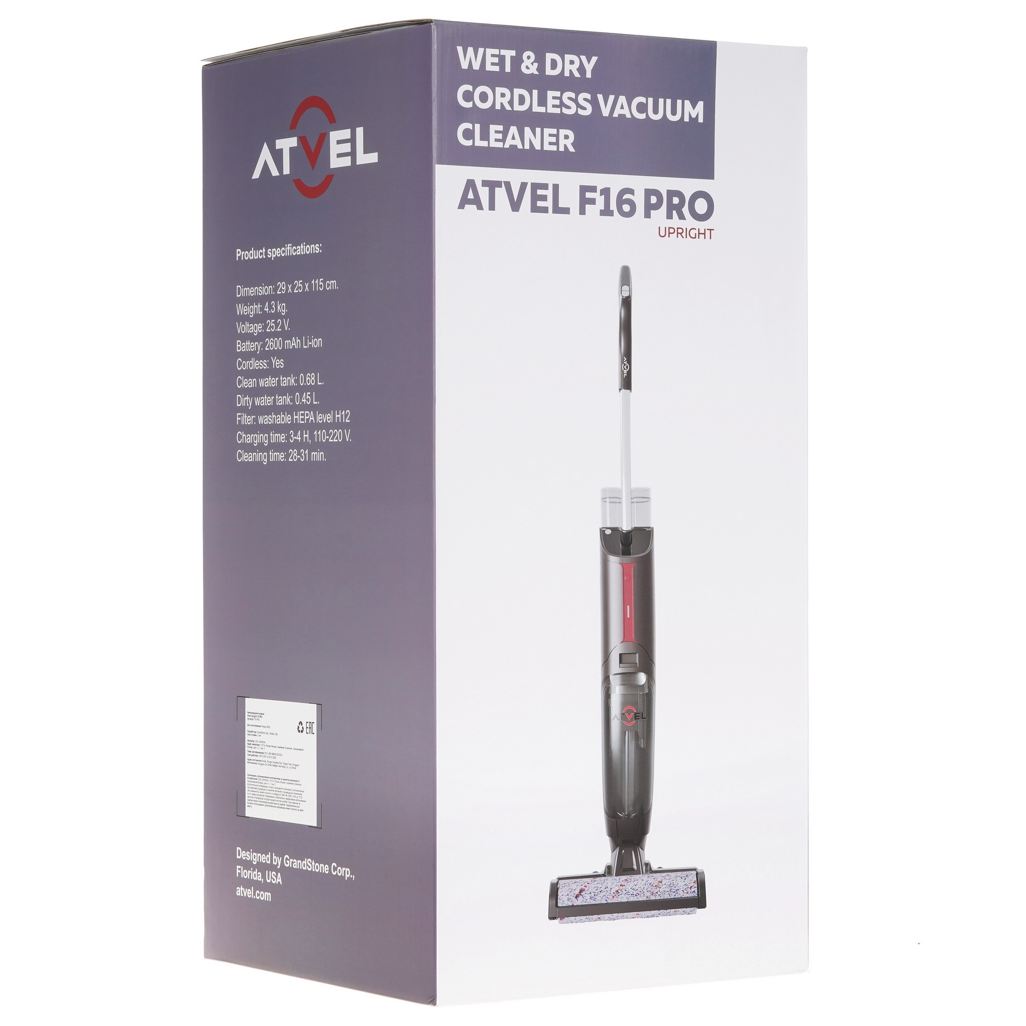 5362347 Моющий пылесос вертикальный   Atvel F16 PRO  черный STDN-0007865 - Вид №10