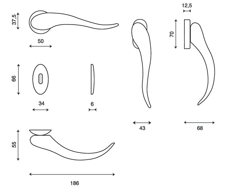 Технологическая алюминиевая ручка KLEIS Откройте себя ARCH-00031730 - Вид №8