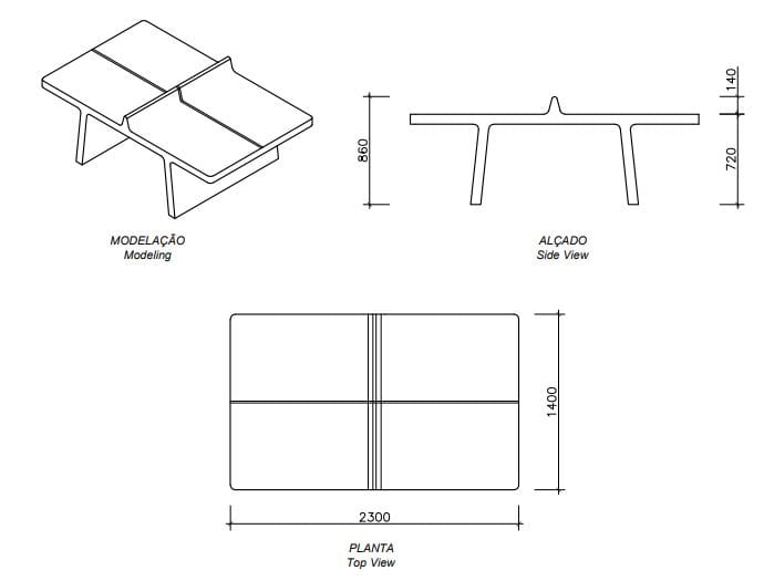 Бетонный стол для настольного тенниса amop Amoplay ARCH-00102356 - Вид №2