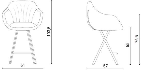 Ozzio Italia Высокий табурет, обитый кожей  S552  - Вид №1
