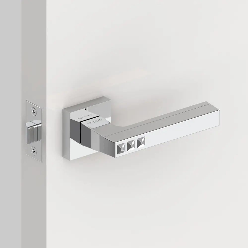 Ручка дверная на розетке CRYSTAL FLASH DM/HD CP-8, цвет хром FUARO STLM-2111670 - Вид №7