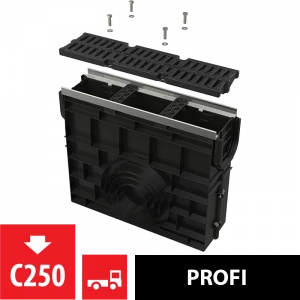 Пескоуловитель для дренажного канала AVZ103 с металлической рамой и решеткой из композитного материала С250
