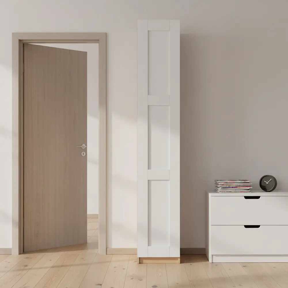 Шкаф распашной Реймс белый с  2 полками, штангой и 2 ящиками 40х232,2х54,5 ЛДСП каркас дуб комано Santreyd Лион STLM-2092377