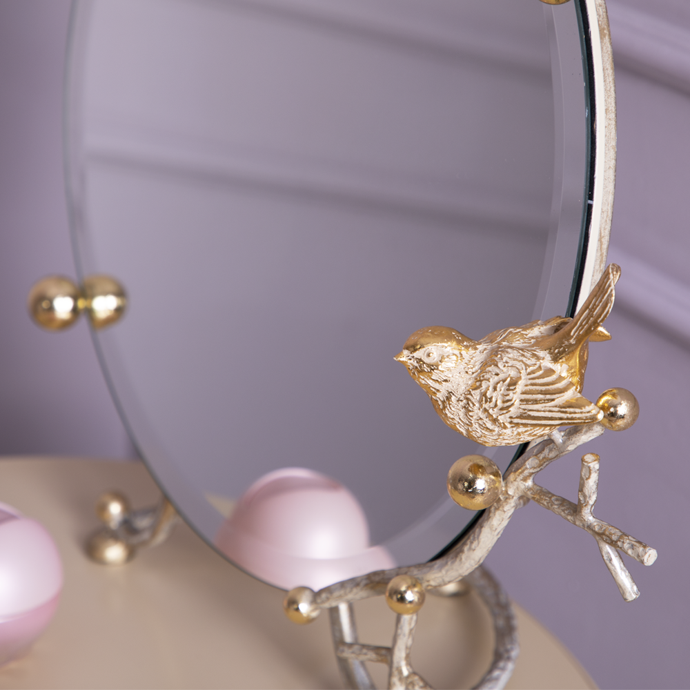 79029 Зеркало Терра настольное Айвори Мраморное золото BOGACHO 4627196590373 - Вид №5