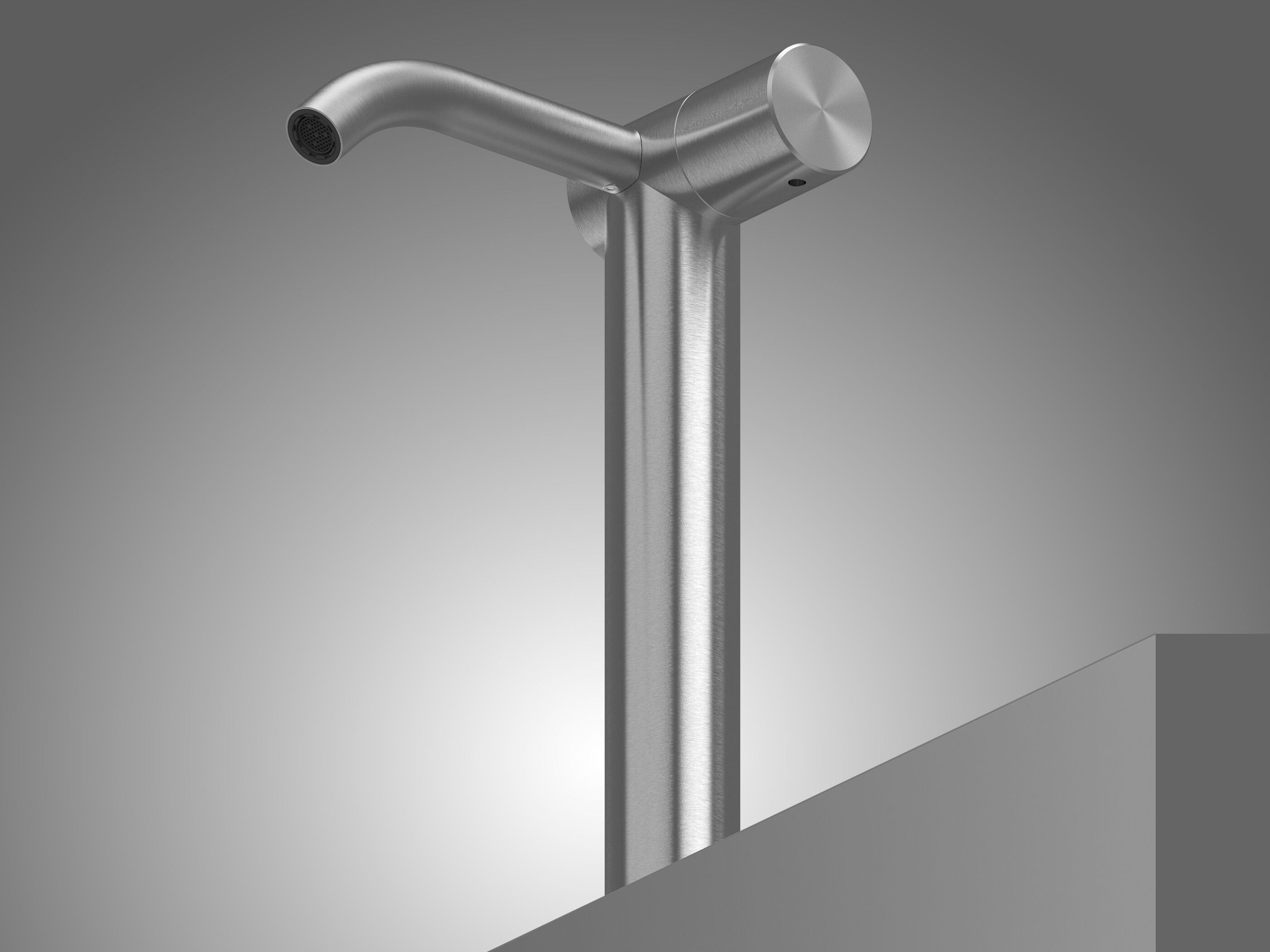 Waschtisch-Mischbatterie aus Stahl zur Standmontage mit progressiver Kartusche Quadrodesign Hum ARCH-00076049 - Вид №4