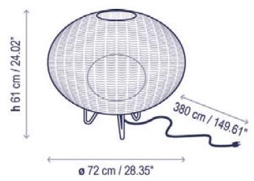 BOVER Настольная лампа из синтетического волокна Garota sun-id-1378921 - Вид №3