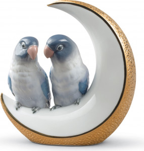 10669068 LLADRO Фигурка Lladro "Полетели на луну!" 16x15см, золотой Фарфор