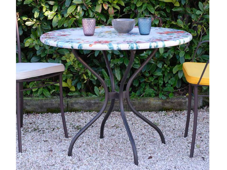 Садовый стол из фаянса и нержавеющей стали DOMIZIANI классический ARCH-00099005 - Вид №1