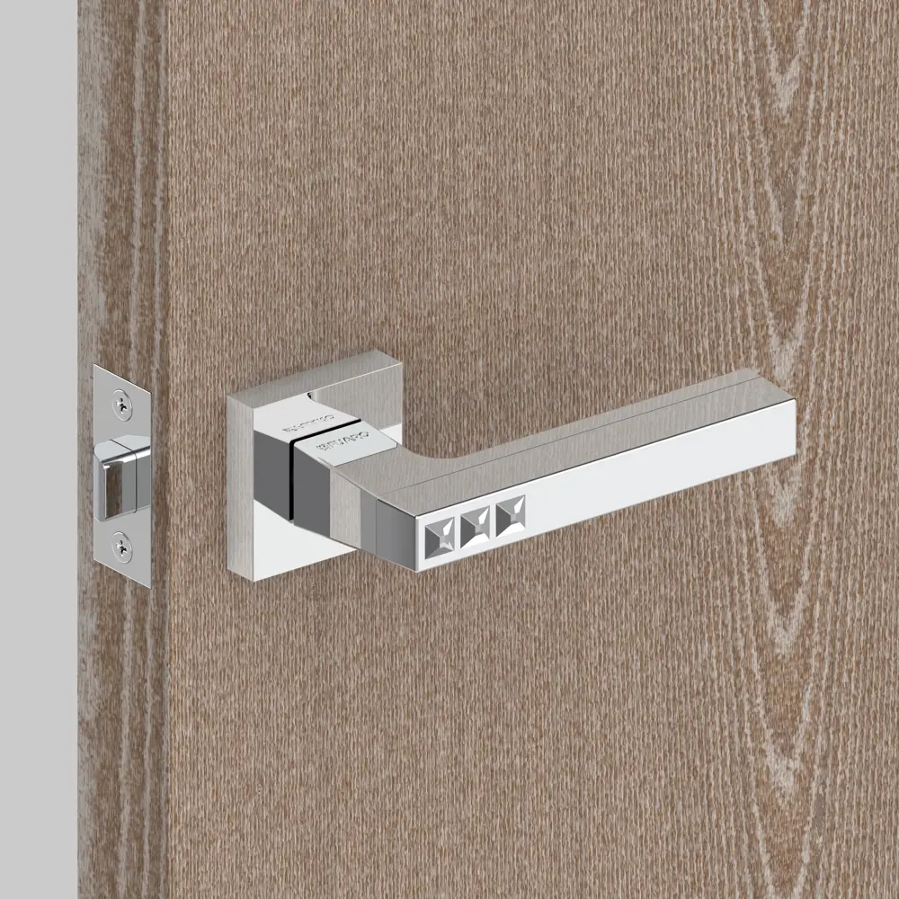 Ручка дверная на розетке CRYSTAL FLASH DM/HD CP-8, цвет хром FUARO STLM-2111670 - Вид №9