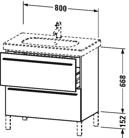 XL651608989 X-Large Тумбочка напольная Фланелево-серый глянцевый лак Duravit - Вид №1