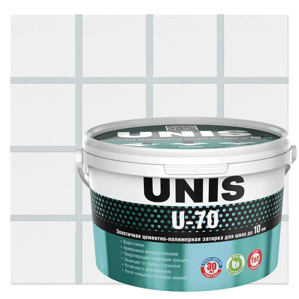 Затирка цементно-полимерная U-70 цвет пепельный 2 кг Unis STLM-2146332