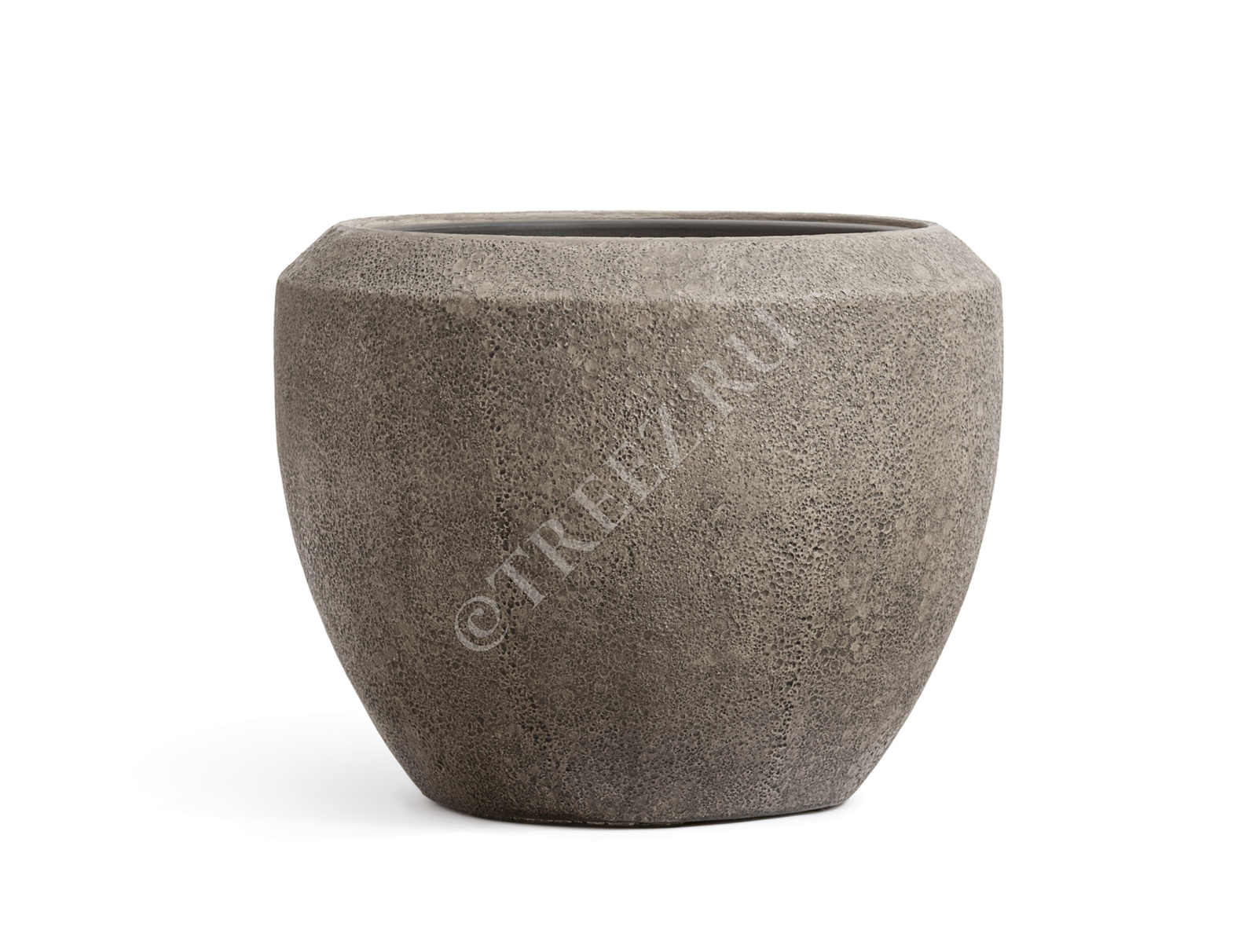 41.3321-11-067-LBR-56 Кашпо  Effectory - серия Volcano - Чаша Design - Серо-коричневый туф Цветочная коллекция  - Вид №3