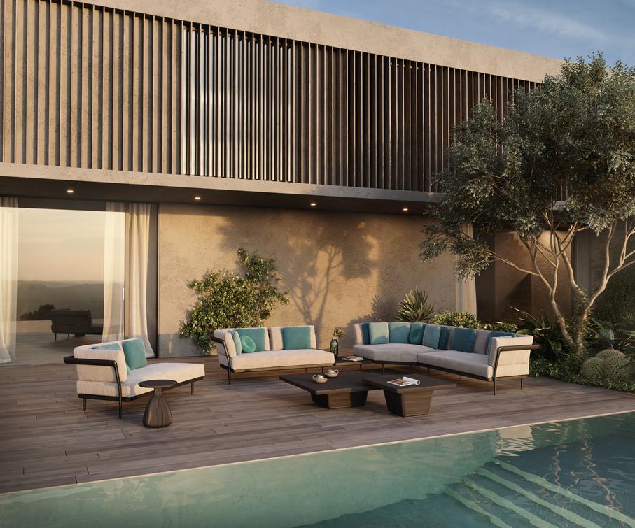 2-мест. teak nero pca черный Manutti Flex MNST509 - Вид №2