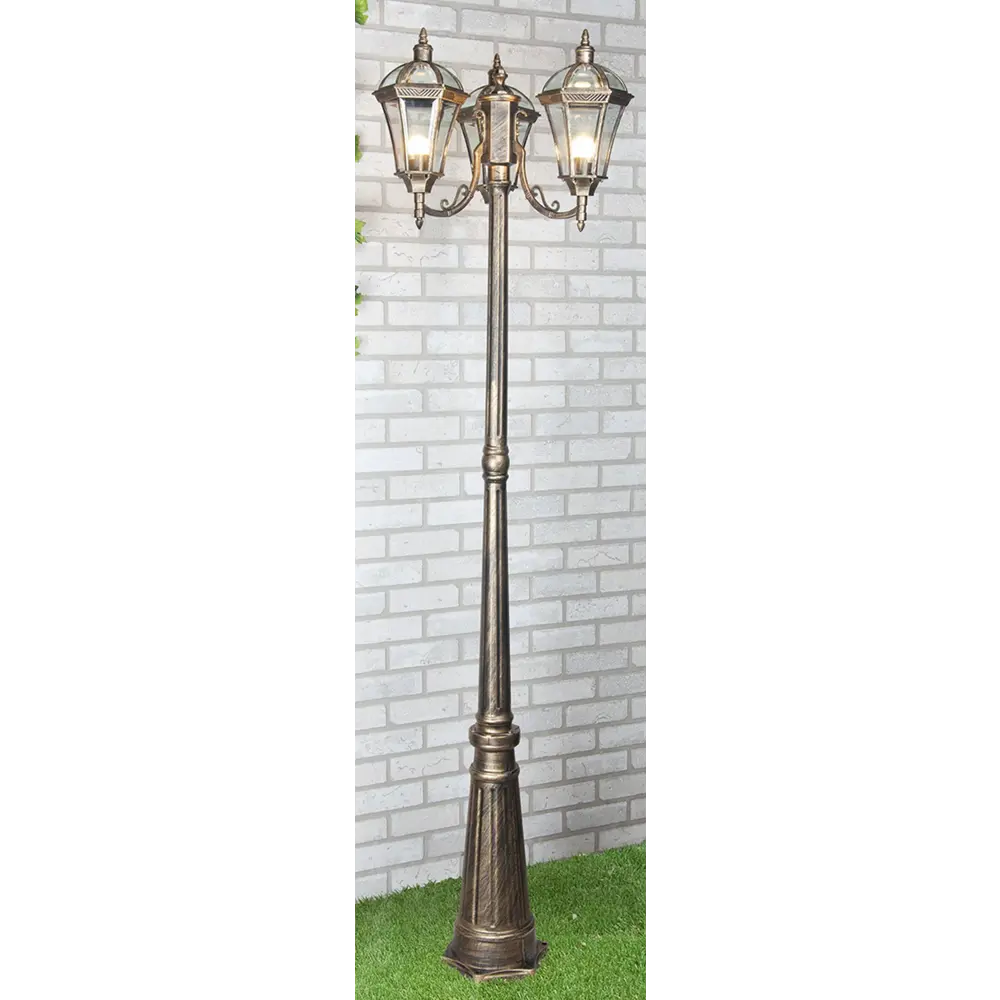 Столб уличный Elektrostandard «Capella» F/3, 3хЕ27х60 Вт, IP33, цвет бронза Santreyd STLM-2039914 - Вид №1