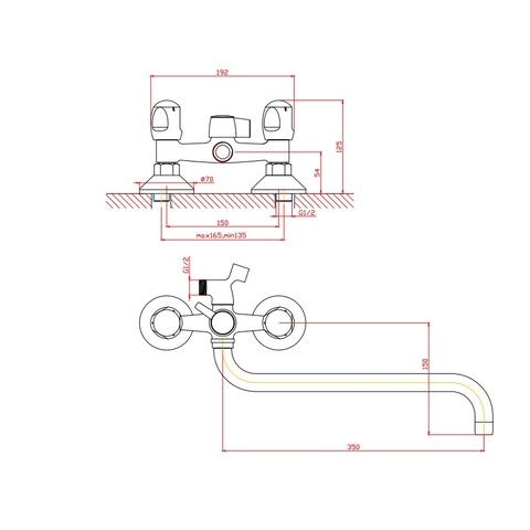 Orange Classic S M75-221cr двухвентильный смеситель для ванны/душа Графит sun-id-1517097 - Вид №1
