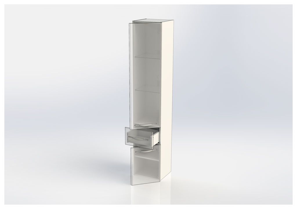 Шкаф-пенал для ванной Aquanet Ирвин 35 R белый 00203983 - Вид №3