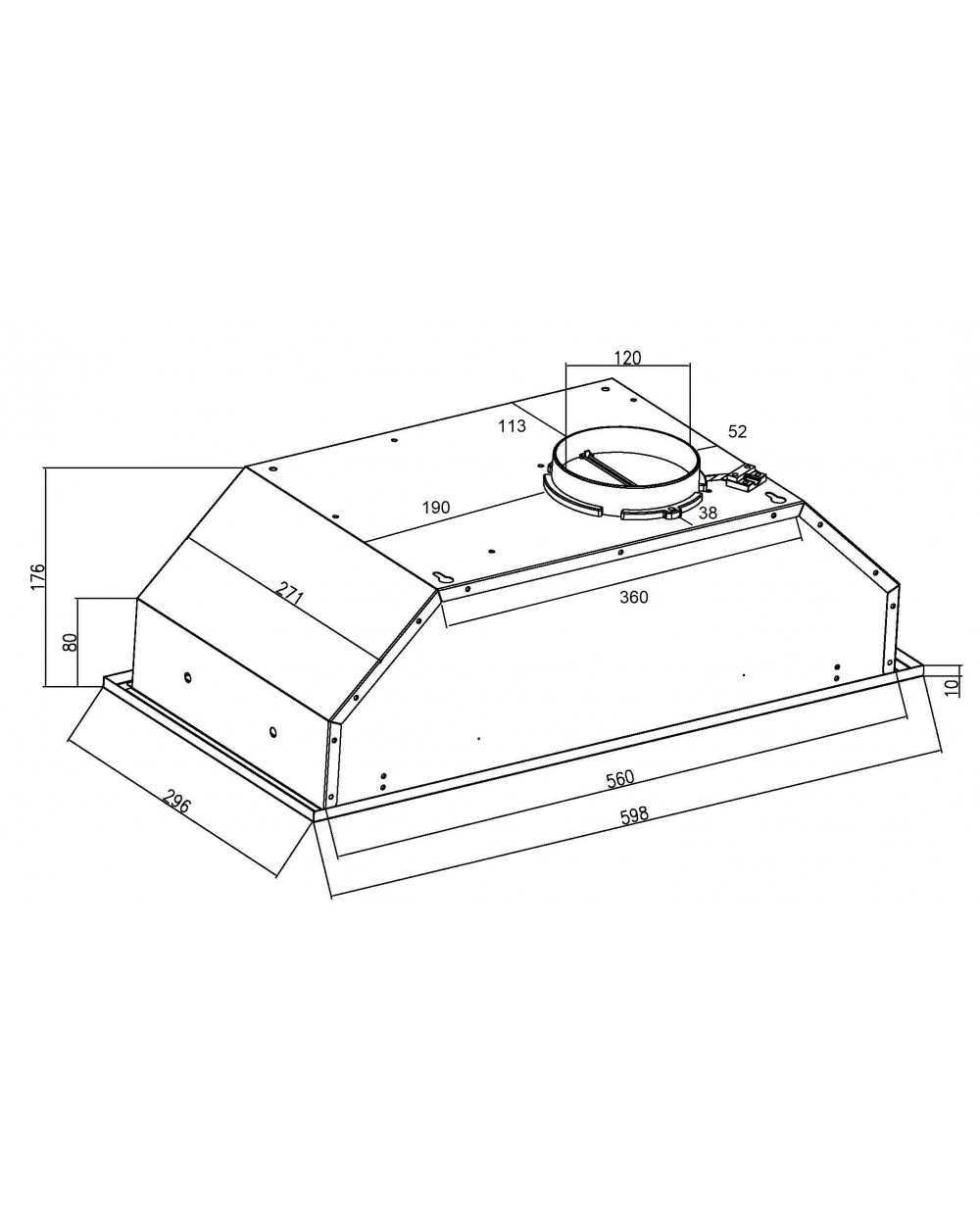 9145463 Вытяжка полновстраиваемая SCHTOFF TDM 60 белый STDN-0092926 - Вид №6