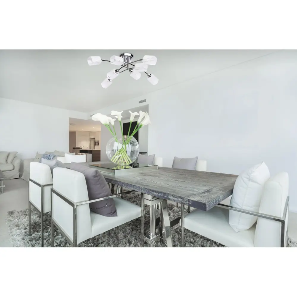 18162497 Люстра Олимпия 8xE14x60 Вт металл/стекло цвет хром/белый STLM-0009791 De Markt  - Вид №14