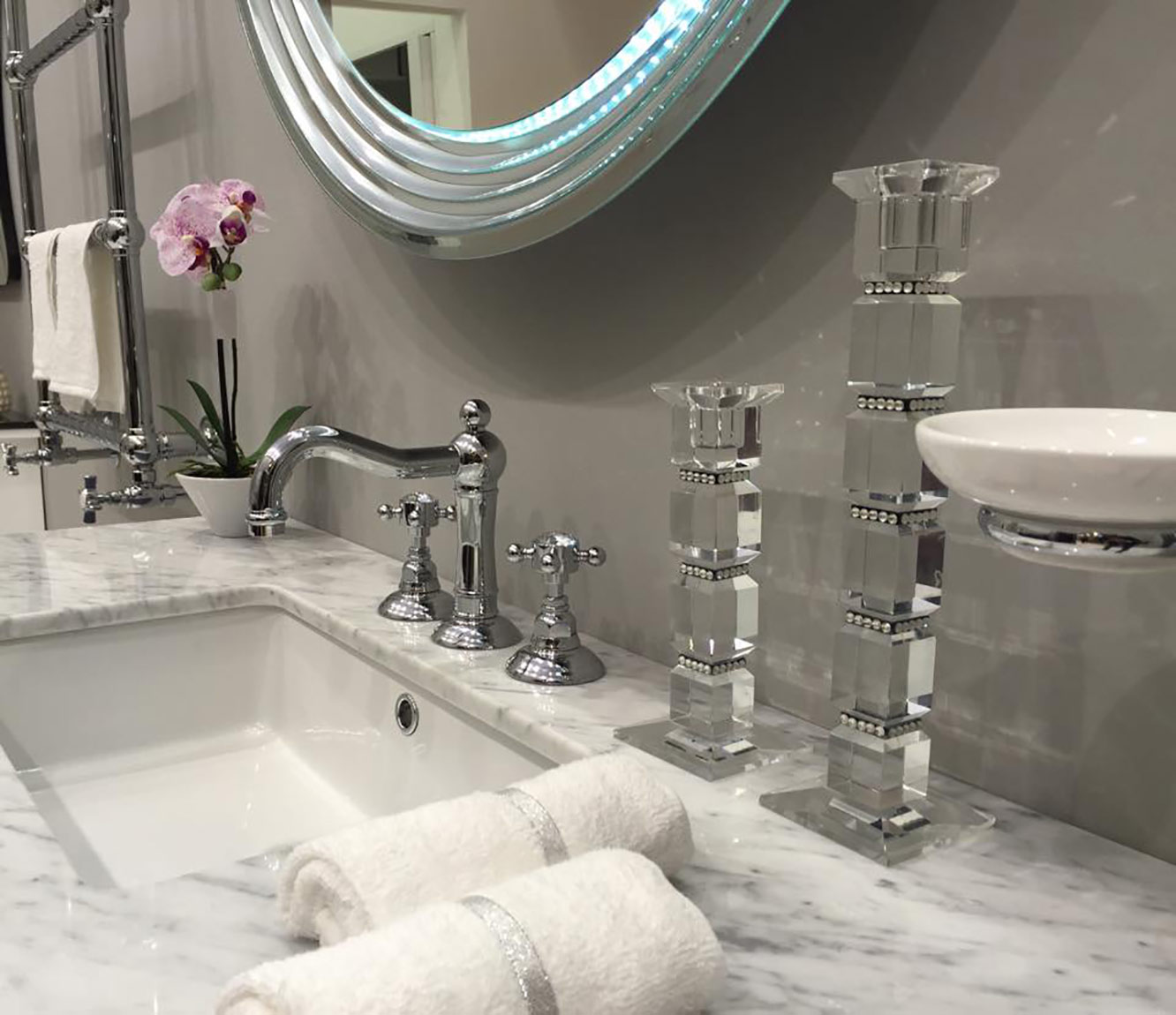 1410 ** 93 Смеситель для биде с автоматическим сливом Nicolazzi Series Half Dome Crystal  - Вид №3