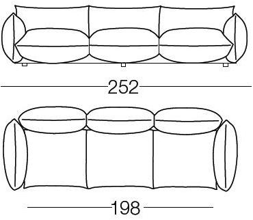 arflex 3-х местный кожаный диван с обивкой Marenco sun-id-1452804 - Вид №4