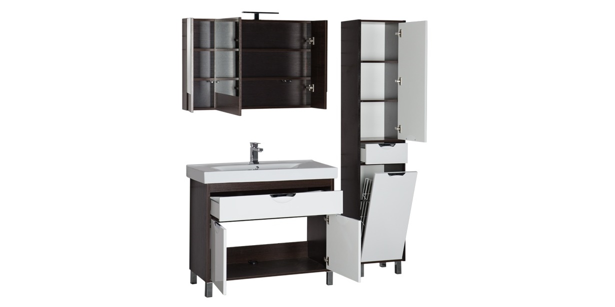 Комплект мебели Aquanet Гретта 100 венге (камерино) 00172707 - Вид №2