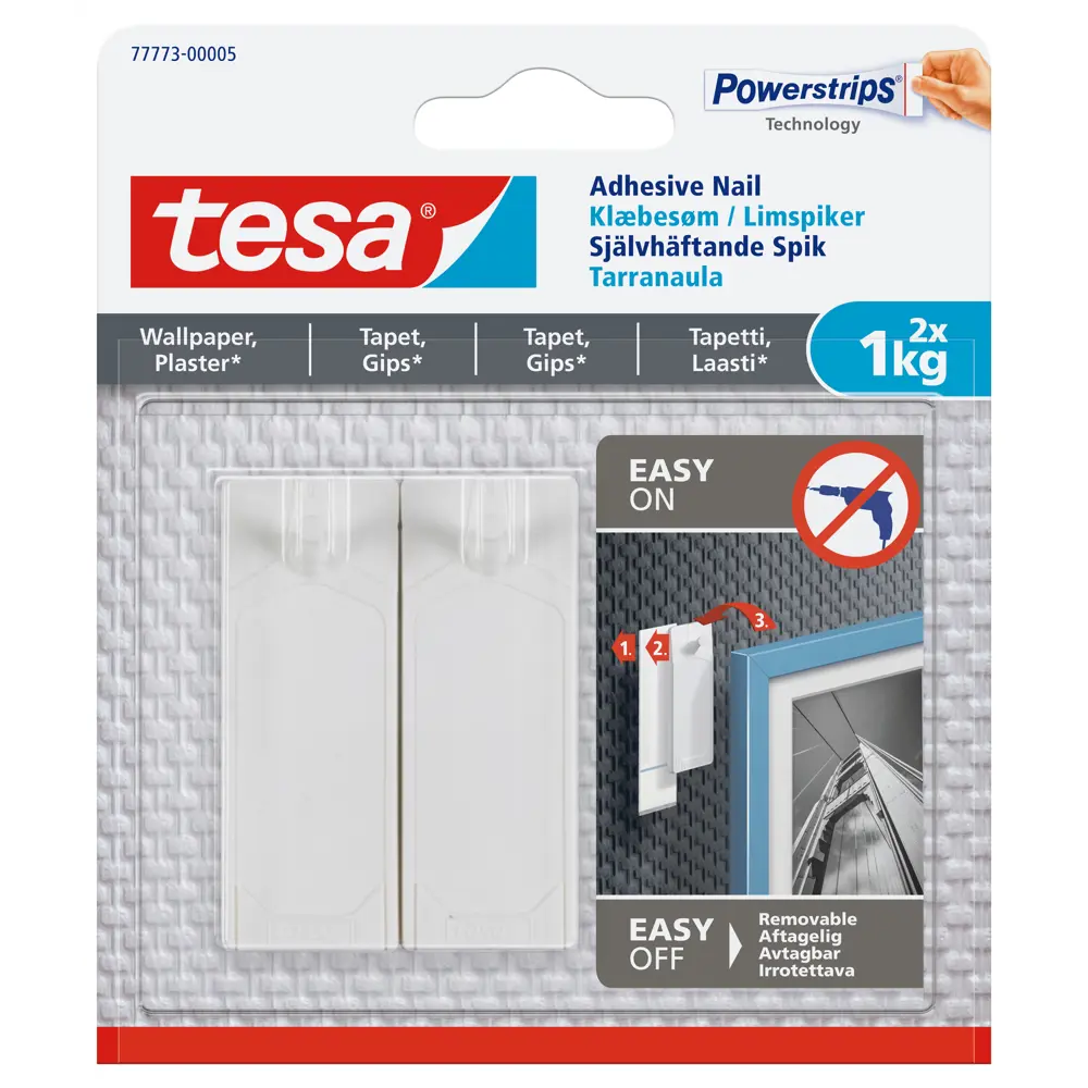 Крючки для картин Tesa до 1 кг, цвет белый, 2 шт. 86021054 STLM-2188366 Santreyd  - Вид №1