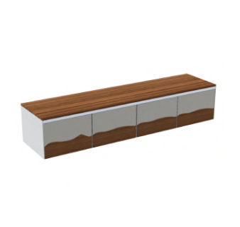 C375M4L50.101NC Тумба подвесная с 4 выдвижными ящиками A. e T. Italia TRACE Белый матовый - орех Каналетто Италия AeT ITALIA